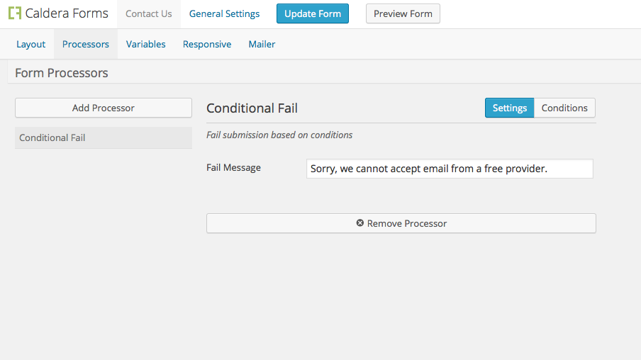 Conditional Fail For Caldera Forms Preview Wordpress Plugin - Rating, Reviews, Demo & Download