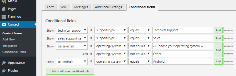 Conditional Fields For Contact Form 7 Preview Wordpress Plugin - Rating, Reviews, Demo & Download