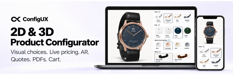 ConfigUX 2D & 3D Product Configurator Preview Wordpress Plugin - Rating, Reviews, Demo & Download