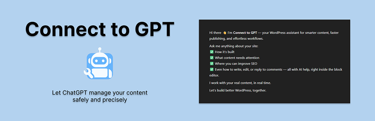 Connect To GPT Preview Wordpress Plugin - Rating, Reviews, Demo & Download