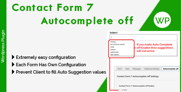 Contact Form 7 Autocomplete Off Preview Wordpress Plugin - Rating, Reviews, Demo & Download