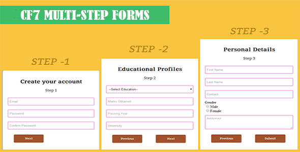 Contact Form 7 – CF7 Multi-Step Forms Preview Wordpress Plugin - Rating, Reviews, Demo & Download