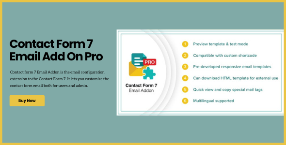 Contact Form 7 Email Add On Pro Preview Wordpress Plugin - Rating, Reviews, Demo & Download
