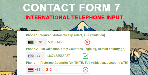 Contact Form 7 International Phone Input Preview Wordpress Plugin - Rating, Reviews, Demo & Download