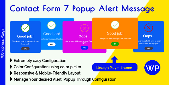 Contact Form 7 Popup Alert Message Preview Wordpress Plugin - Rating, Reviews, Demo & Download
