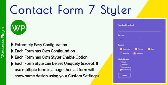 Contact Form 7 Styler – Make Form Stylish Using Custom Design Preview Wordpress Plugin - Rating, Reviews, Demo & Download