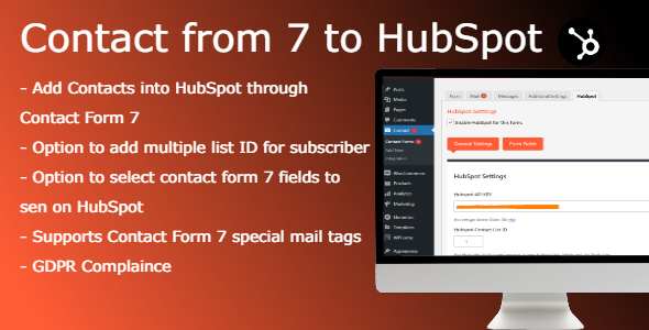 Contact Form 7 To HubSpot Preview Wordpress Plugin - Rating, Reviews, Demo & Download