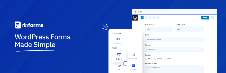 Contact Form By RioForms – Drag & Drop Form Builder Preview Wordpress Plugin - Rating, Reviews, Demo & Download