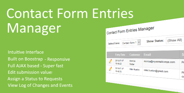 Contact Form Entries Manager Preview Wordpress Plugin - Rating, Reviews, Demo & Download