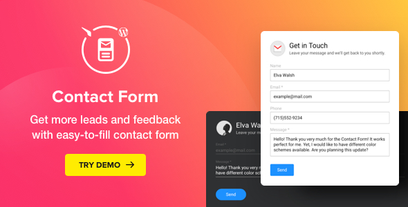 Contact Form – WordPress Contact Form Plugin Preview - Rating, Reviews, Demo & Download
