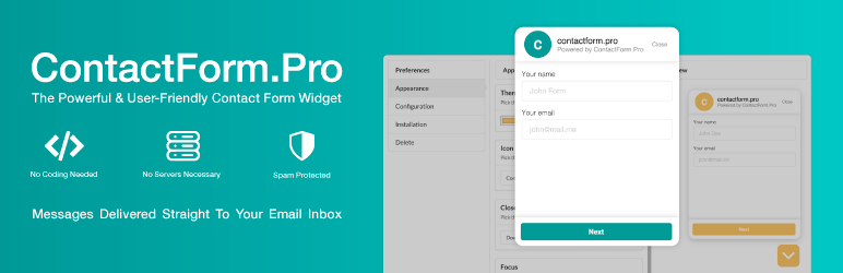 ContactFormPro Preview Wordpress Plugin - Rating, Reviews, Demo & Download