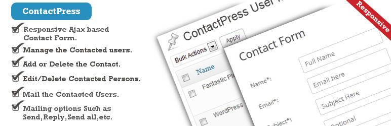 ContactPress Preview Wordpress Plugin - Rating, Reviews, Demo & Download