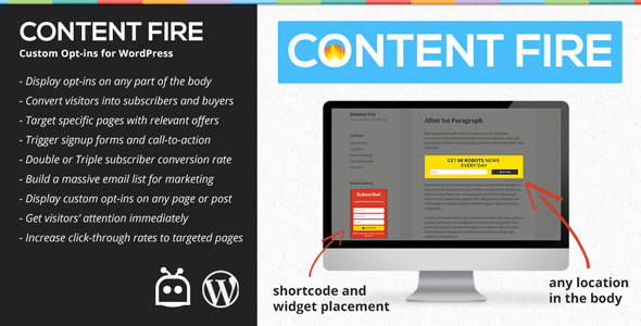 Content Fire – Custom CTAs Plugin for Wordpress Preview - Rating, Reviews, Demo & Download