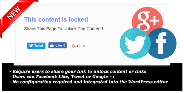 Content Locker Pro Plugin for Wordpress Preview - Rating, Reviews, Demo & Download