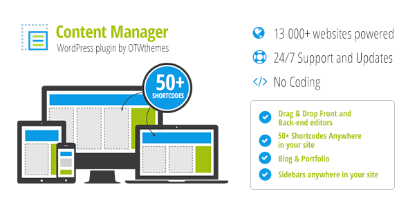 Content Manager Plugin for Wordpress Preview - Rating, Reviews, Demo & Download