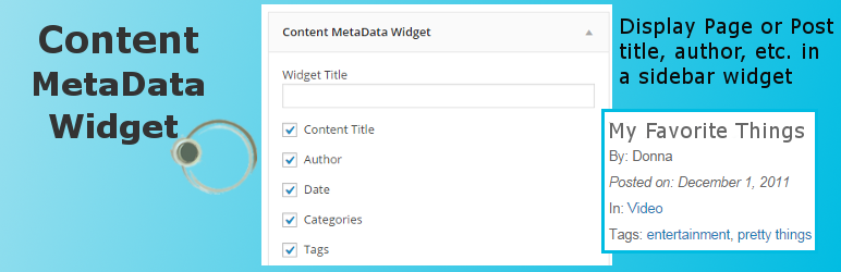 Content MetaData Widget Preview Wordpress Plugin - Rating, Reviews, Demo & Download