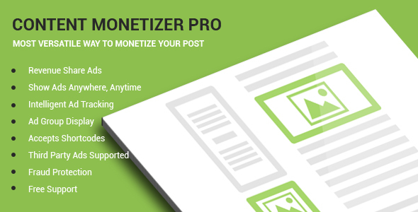 Content Monetizer Pro Preview Wordpress Plugin - Rating, Reviews, Demo & Download