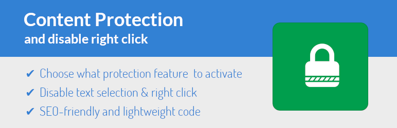Content Protection And Disable Right Click Preview Wordpress Plugin - Rating, Reviews, Demo & Download
