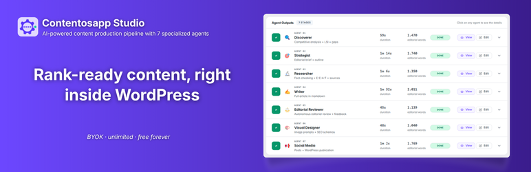 Contentosapp Studio Preview Wordpress Plugin - Rating, Reviews, Demo & Download