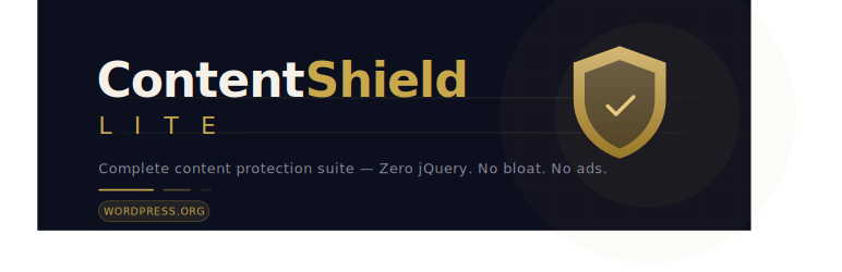 ContentShield Lite Preview Wordpress Plugin - Rating, Reviews, Demo & Download