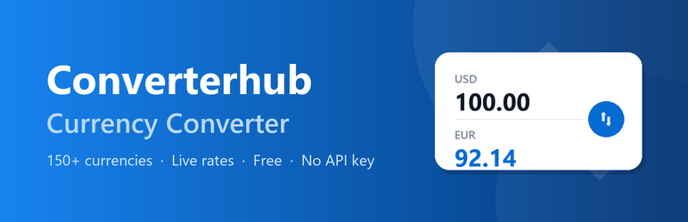 Converterhub Currency Converter Preview Wordpress Plugin - Rating, Reviews, Demo & Download