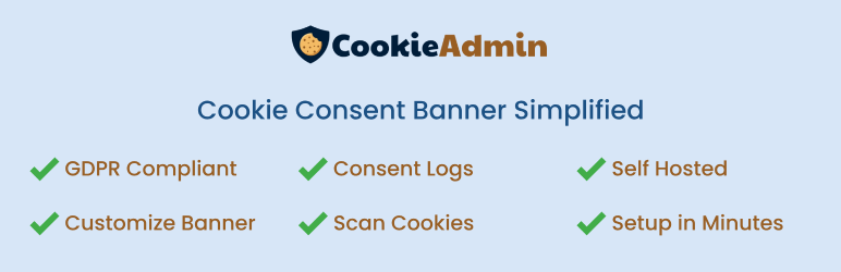 CookieAdmin – Cookie Consent And Banner Preview Wordpress Plugin - Rating, Reviews, Demo & Download