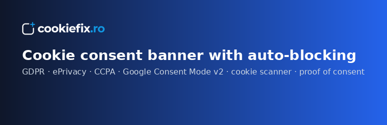 CookieFix – Cookie Consent & Compliance Preview Wordpress Plugin - Rating, Reviews, Demo & Download