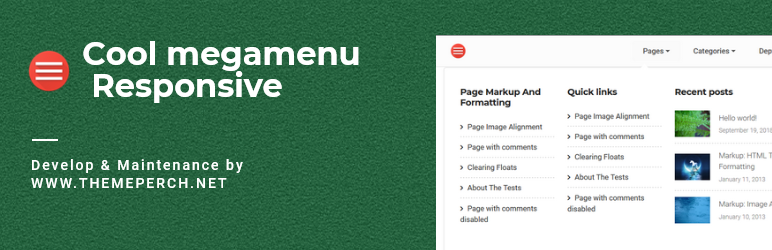 Cool Responsive Megamenu Preview Wordpress Plugin - Rating, Reviews, Demo & Download