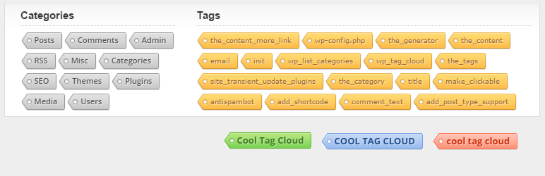 Cool Tag Cloud Preview Wordpress Plugin - Rating, Reviews, Demo & Download