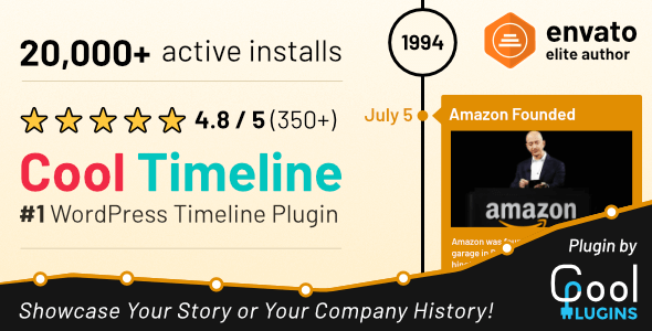 Cool Timeline Pro – Horizontal & Vertical Timeline Plugin For WordPress Preview - Rating, Reviews, Demo & Download