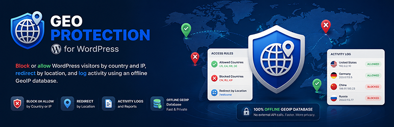 CordonAI Geo Access And Redirect Preview Wordpress Plugin - Rating, Reviews, Demo & Download