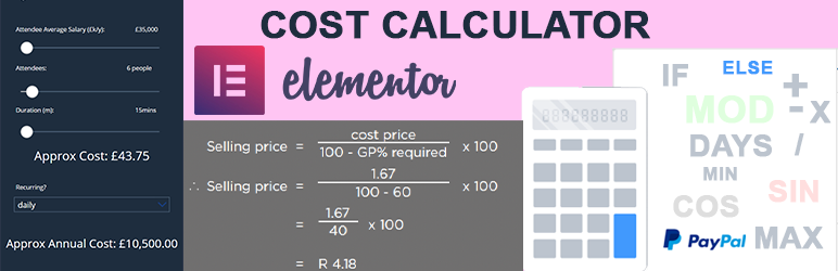 Cost Calculator For Elementor Preview Wordpress Plugin - Rating, Reviews, Demo & Download