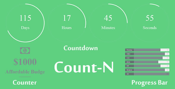 Count-N – Countdown, Counter And Progress Bar Wordpress Plugin - Rating, Reviews, Demo & Download