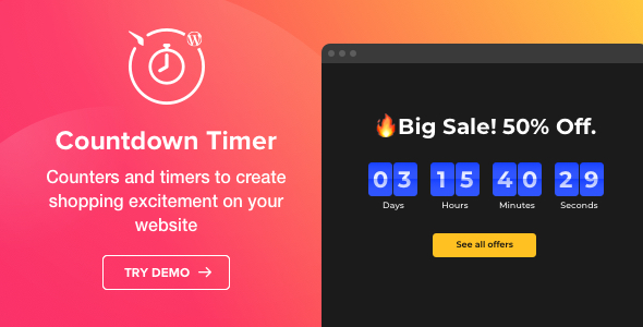 Countdown Timer – WordPress Countdown Timer Plugin Preview - Rating, Reviews, Demo & Download