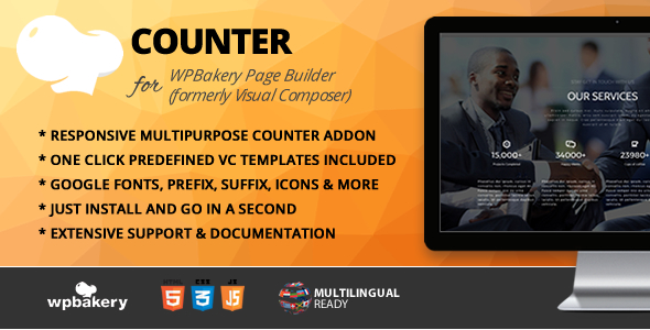 Counter Addon For WPBakery Page Builder Preview Wordpress Plugin - Rating, Reviews, Demo & Download