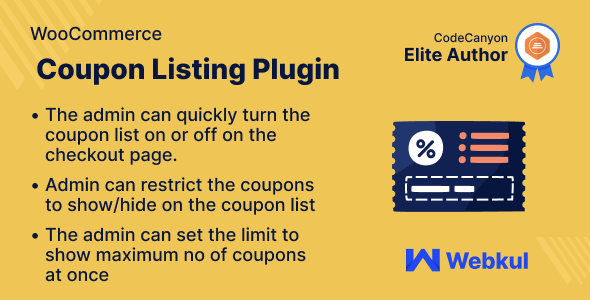 Coupon Listing Plugin For WooCommerce Preview - Rating, Reviews, Demo & Download