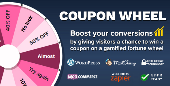 Coupon Wheel For WooCommerce And WordPress Preview - Rating, Reviews, Demo & Download