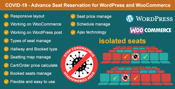 Covid-19 – Seat Reservation Management Plugin for Wordpress And WooCommerce Preview - Rating, Reviews, Demo & Download