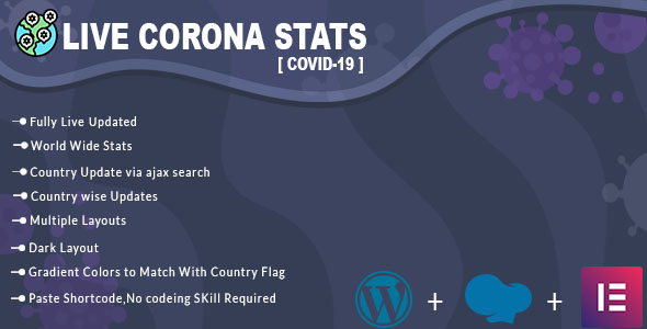 Covid19 – Corona Virus Live Stats & Updates Plugin for Wordpress Preview - Rating, Reviews, Demo & Download