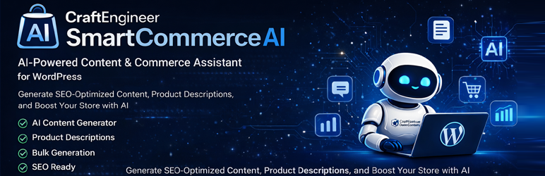 CraftEngineer SmartCommerce AI Preview Wordpress Plugin - Rating, Reviews, Demo & Download