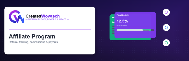 CreatesWowTech Affiliate Program For WooCommerce Preview Wordpress Plugin - Rating, Reviews, Demo & Download