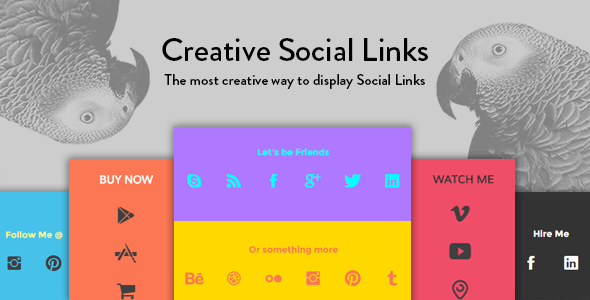 Creative Social Links – WordPress Widget & Visual Composer Add-on Preview - Rating, Reviews, Demo & Download