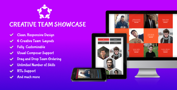Creative Team Showcase – Team Member Showcase WordPress Plugin & Team Editor Preview - Rating, Reviews, Demo & Download