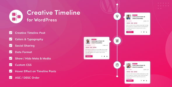 Creative Timeline Plugin for Wordpress Preview - Rating, Reviews, Demo & Download