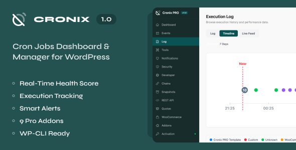 Cronix – Cron Jobs Dashboard & Manager Plugin for Wordpress Preview - Rating, Reviews, Demo & Download