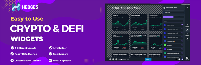 Crypto And DeFi Widgets – Web3 Cryptocurrency Shortcodes Preview Wordpress Plugin - Rating, Reviews, Demo & Download