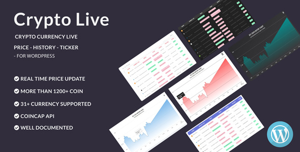 Crypto Live – Cryptocurrency Live Price – History Chart – Capitalization – Plugin for Wordpress Preview - Rating, Reviews, Demo & Download