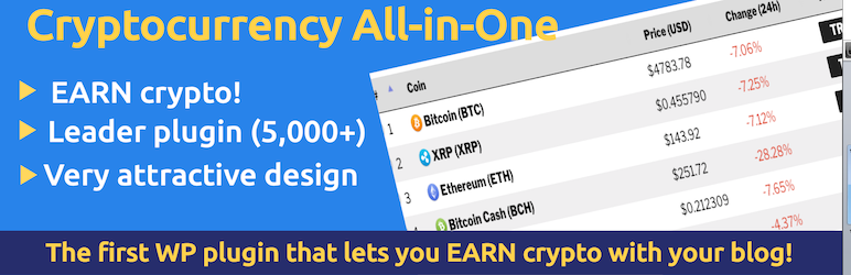 Cryptocurrency All-in-One Preview Wordpress Plugin - Rating, Reviews, Demo & Download
