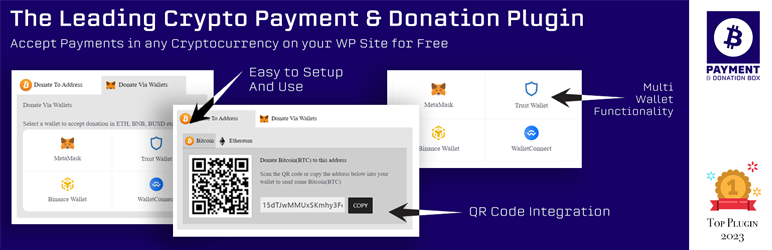 Cryptocurrency Donation Box – Bitcoin & Crypto Donations Preview Wordpress Plugin - Rating, Reviews, Demo & Download