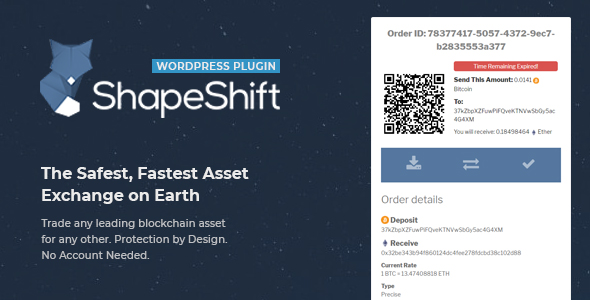 Cryptocurrency Exchange – ShapeShift – WordPress Plugin Preview - Rating, Reviews, Demo & Download